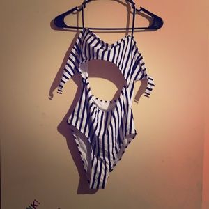 Never worn: Striped cutout 1 piece swimsuit: NWT